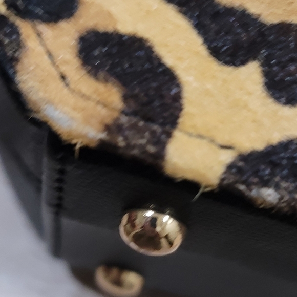 Dune London Leather Leopard Print Animal Hair Crossbody Bag - Picture 12 of 13